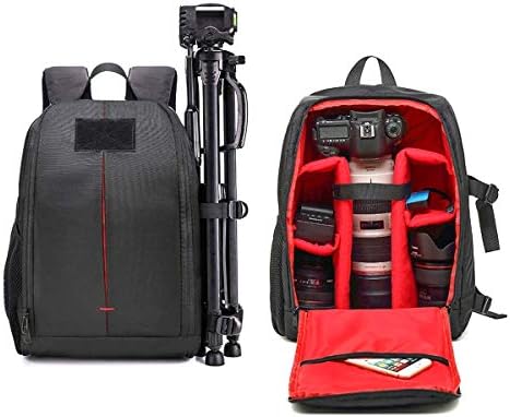 Outdoor Professional Camera Backpack, Waterproof And Shockproof SLR Camera Bag Suitable For Tripod Camera Lenses And 15.6-inch Laptop -28 19 44CM Red