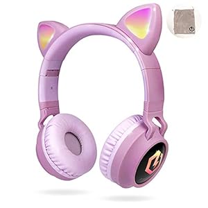 PowerLocus-Wireless-Bluetooth-Headphones-for-Kids-Kid-Headphone-Over-Ear-with-LED-Lights-Foldable-Headphones-with-MicrophoneVolume-LimitedWireless-and-Wired-Headphone-for-PhonesTabletsPCLaptops PowerLocus Wireless Bluetooth Headphones for Kids, Kid Headphone Over-Ear with LED Lights, Foldable Headphones with…