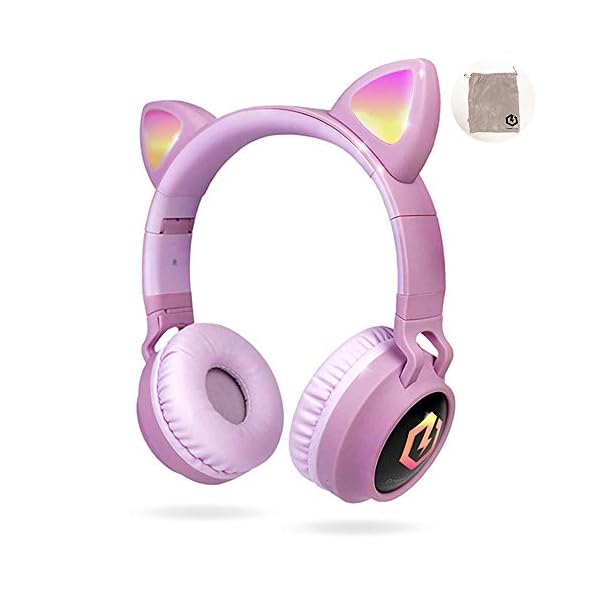 PowerLocus-Wireless-Bluetooth-Headphones-for-Kids-Kid-Headphone-Over-Ear-with-LED-Lights-Foldable-Headphones-with-MicrophoneVolume-LimitedWireless-and-Wired-Headphone-for-PhonesTabletsPCLaptops PowerLocus Wireless Bluetooth Headphones for Kids, Kid Headphone Over-Ear with LED Lights, Foldable Headphones with…