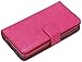 Valentoria Premium Vintage Leather Wallet Case Magnetic Detachable Slim Back Cover Card Holder Slot Wrist Strap (Hot Pink)