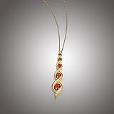 Platinum-Plated Sterling Silver Garnet Pendant Necklace, 18