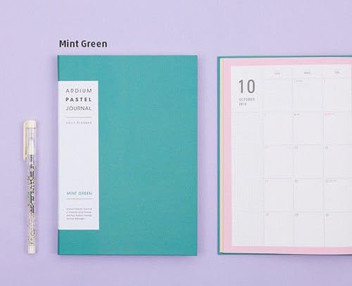 2018 ARDIUM Pastel Journal / Monthly Weekly Yearly Scheduler Organize Notepad Planner Year Daily Woman Diary Calendars No (Mint Green)