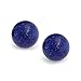 Bling Jewelry Silver Plated Dyed Lapis Gemstone Ball Stud Earrings 10mm