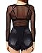 ZANZEA Womens Mesh Tops Sexy See Through Sheer Mesh Shirts Long Sleeve Blouses Party Clubwear Black 6
