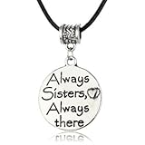 Sister Gifts Always Sister Always There Vintage Pendant Necklace Gift for Women Girl Sister Mother Friends Gifts from Sister Brother