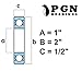 PGN (10 Pack) R16-2RS Bearing - Lubricated Chrome Steel Sealed Ball Bearing - 1