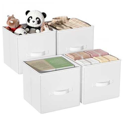 VAFHYLLIS Cube Storage Bins, 11 Inch Fabric Storage Cubes with Handle at Amazon
