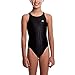 Flow Girls Swimsuit - One Piece Crossback Competitive Swimsuit Youth Sizes 23 to 30 in Black, Navy, and Blue (26, Black)