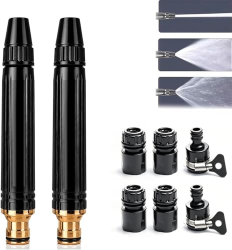 Hosday Powerful High Pressure Sprayer, 2026 Upgrade Garden Hose Spray Gun, High-Strength Aluminum Alloy Core, A Must-Have for for Watering Plants and Vegetables, Car Washing (2PC)