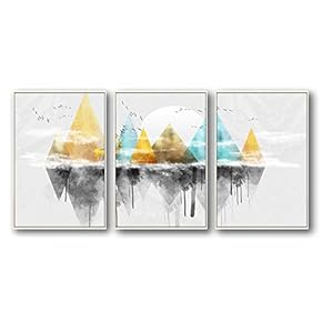 Framed Home Artwork Abstract Mountain for Living Room...