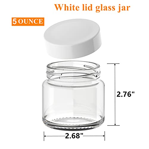 Yopay 12 Pack 5oz Glass Jars with White/Gold Lids, Blind Box Mason