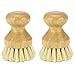 WISH Cleaning Scrub Brush for Cast Iron Skillet Pots Pans - Made of 100% Wood Handle and Coconut Bristles - Upgrated Brushes (2 Pack)