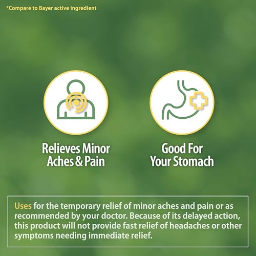 HealthA2Z® Aspirin 81 mg | Low Strength | Enteric Coated | Pain Relief | Reduces Minor Aches Muscle Pain & Cramps | Fever Reducer | Reduces Headache (300 Counts)