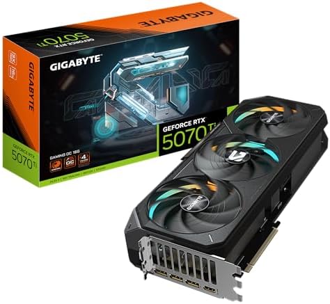 GIGABYTE GeForce RTX 5070 Ti Gaming OC 16G Graphics Card, 16GB 256-bit GDDR7, PCIe 5.0, WINDFORCE Cooling System, GV-N507TGAMING OC-16GD Video Card