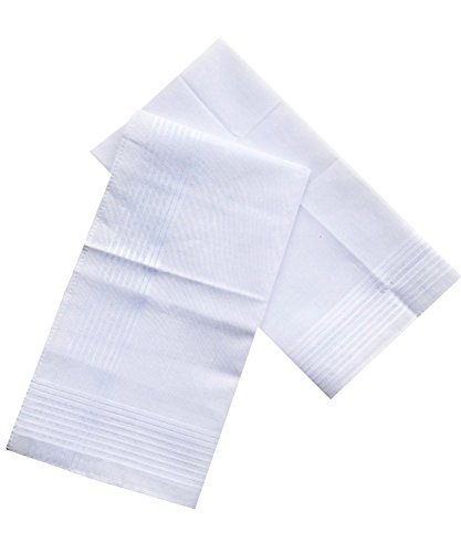 COCOUSM Mens Claasic New White 100% Cotton Handkerchiefs Hanky