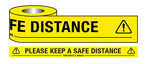 Caledonia Signs 58468 Please keep a safe distance roll of self-adhesive floor marking tape 50mm x 66m