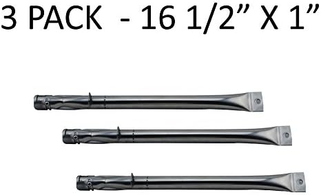 12411 (3 Pack) Replacement Stainless Steel Burner for BBQ Grillware, Broil-Mate, Charmglow, GrillPro, Igloo, Life @ Home, Master Forge, North American Outdoors, Perfect Flame, Presidents Choice &amp; Sterling Gas Grill Models
