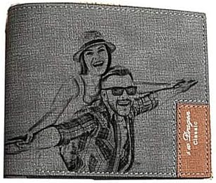 Personalised Photo Picture Wallets Men's Credit Card Holder Bifold Purse for Fathers Day Gift