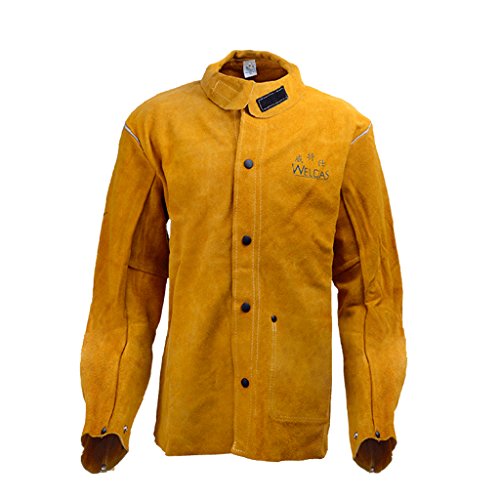 MonkeyJack Cowhide Leather Welders Jacket Protective Clothing welding Mig/Tig - XL