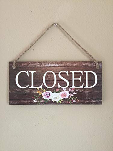 Reversible Open Closed Business Sign, Pretty Boutique Open Closed Sign, Boutique Signage, Rustic, Wooden Door Sign