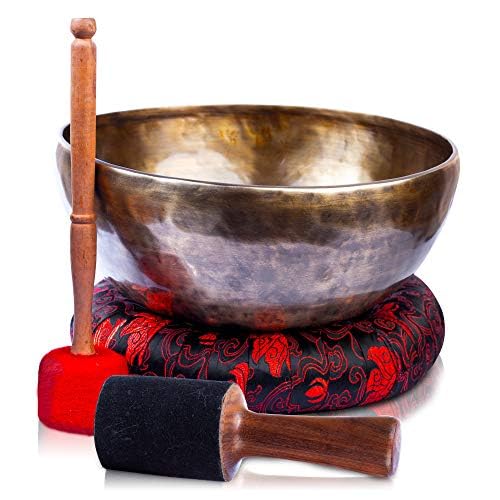 Photo 1 of Himalayan Bazaar Large Tibetan Singing Bowl Set - 9" Master Healing Grade For Sound Bath Chakra 7 Metal Meditation Yoga For Home, Studios, and Wellness Use