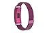 Elobeth Compatible Samsung Gear Fit 2 Watch Band, Milanese Magnetic Loop Stainless Steel Watch Strap + Connector Metal Adapter for Samsung Gear Fit2 Band Purple 7.1