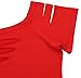 Suimiki Women's Cut Out Trendy Party Short Sleeve Shirt Stretchy Blouse Casual Top Orange Red