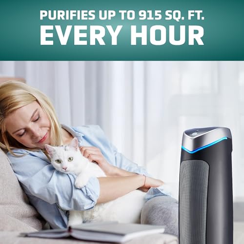 GermGuardian 5-In-1 HEPA Air Purifier for Home, Large Rooms Up To 915 Sq. Ft. with HEPA Pet Air Filter, UV-C Light & Odor Reduction, AC5250PT, 28