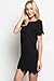 TheMogan Women's Scalloped Hem Short Sleeve Boatneck Mini Shift Dress