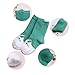 JiaDuo Baby Girls Cotton Ankle Socks Breathable Cartoon Cat Pack of 5 6-8 Years