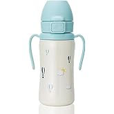 GROSMIMI Insulated 316 Stainless Steel Spill Proof Straw Cup, Water bottle with Flip Top for Toddlers, BPA Free (air balloon, 10oz)