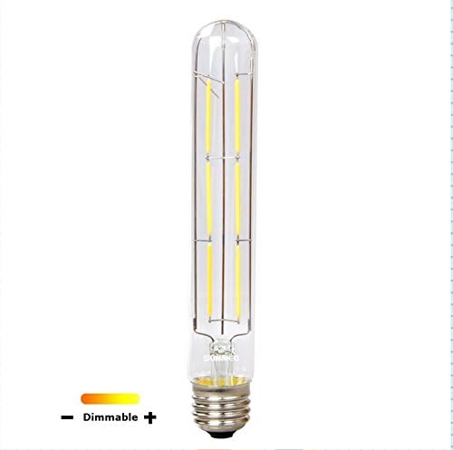 DQDF Dimmable 6W T10 Tubular Bulb Led Filament Bulbs 120V Instant on Filament LED Soft White 2700K E26 Base 360 Degree Beam Angle Equivalent to 60W Incandescent Chandelier Bulb
