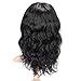 WIGNEE Natural Wave Wigs with Bangs 100% Brazilian Human Hair Fashion Wave Wigs Natural Black