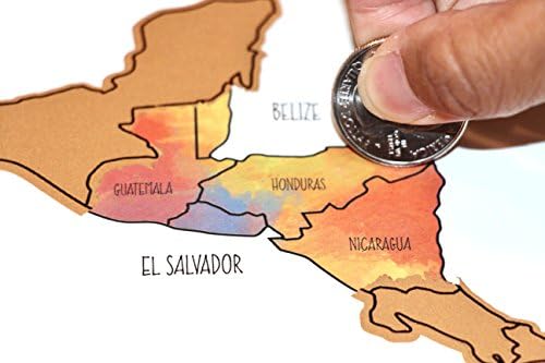 Watercolor United States and Surrounding Regions Scratch Off Map Travel Tracker | US States and Canadian Provinces Labeled (16" x 20")