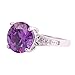 Psiroy Created Amethyst Solitaire Engagement Ring Band for Women