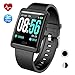 Mgaolo Smart Watch Fitness Tracker,Activity Tracker Smartwatch with Change Brightness Screen,IP68 Swimming Waterproof Fit Watch Wristband with Heart Rate Sleep Monitor for Android & iPhone (Black)