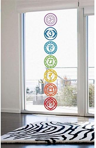 NDSLJSLQT Wall Sticker Chakras Vinyl Wall Stickers Mandala Yoga Om Meditation Symbol Wall Decals Home Decor Decoration 2020Cm 7Pcs/Set