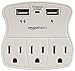 AmazonBasics 3-Outlet Surge Protector with 2 USB Ports