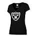 OTS NFL Oakland Raiders Women's Rival V-Neck Tee, Logo, Large