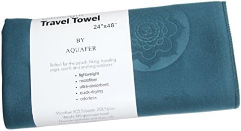 #1 Best Microfiber Suede Camping Towel, Travel Towel and Sports Towel - Microfiber - Bleed Free - Includes Hook for Easy Hanging to Dry (Dark Blue, Large-24