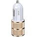 KWE 2.1A / 24W 2-Port Titanium Car Charger for iPhone 6 / 6S Plus / 5S / 5 / 4, iPad, Ipod, Samsung Galaxy, Smart Phones, Tablets (GOLD)