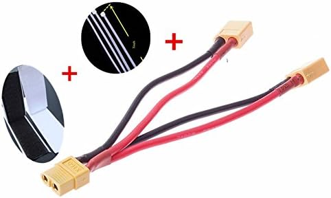 First Pilot XT60 Parallel Battery Connector Cable Dual Extension Y Splitter for DJI Phantom Plus Battery Straps