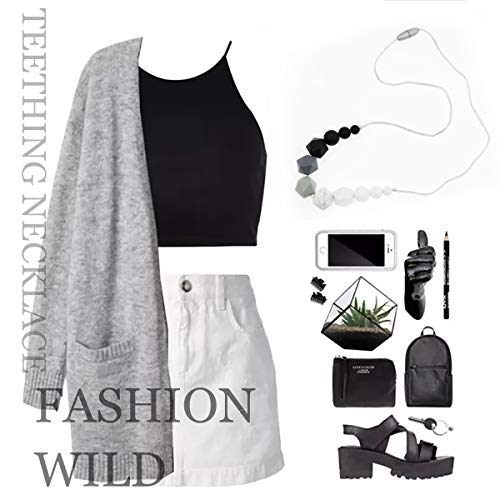 Teething Necklace Breastfeeding Nursing Necklace for Mum to Wear Baby BPA Free Silicone Beads Babies teethers Sensory chewlery for Kids