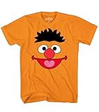 Sesame Street Ernie Face Tee Funny Humor Pun Adult Mens Graphic T-Shirt Apparel (Medium)