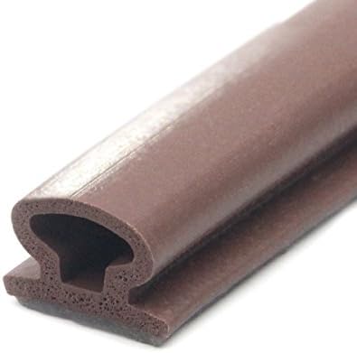 Door Soundproofing, Door Draft Excluder Silicone Door Seal Door Gap Blocker Weatherstrip, 20ft length, 13/32" Width x 1/4" Height, Brown