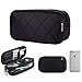 HOYOFO Double-Sided Cosmetic Pouch Bag for Travel Makeup Brush Organizer Makeup Bag, Black Small