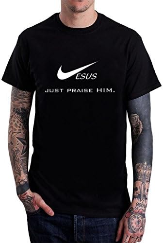 Men's Jesus Just Praise Him shirt L Black Short Sleeves