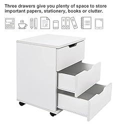 Farini 3-Drawer Vertical Filing Cabinet Rolling