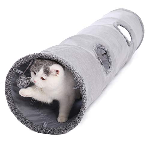 ONMOG PAWZ Road Collapsible Cat Tunnel,Crinkle Kitten Play Tube for Large Cats, Dogs, Bunnies