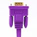 DTECH Ultra Slim Flat 10ft VGA to VGA Cable Male to Male Connector Wire for Computer Monitor - 3m - Purple